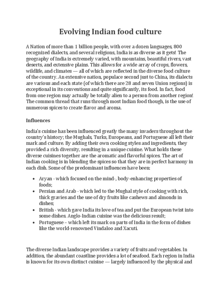 Food Culture India | PDF | Indian Cuisine | Foods