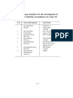 List of Team Members For The Development of Support Material Accountancy For Class XI