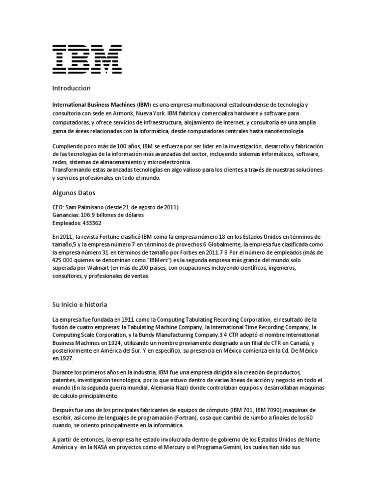 Sobre IBM | PDF | Ibm | Informática