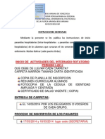 Instrucciones de Pasantias de Internado Rotatorio Unefa Sede Puerto Ordaz