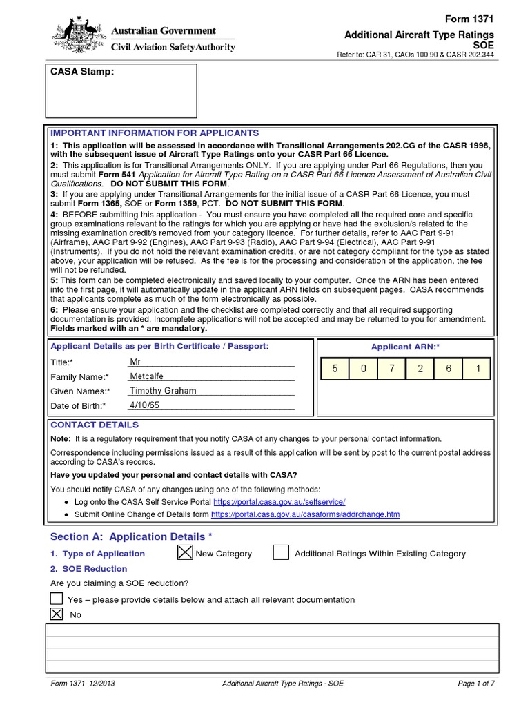 Additional Aircraft Ratings Application Form | PDF | Money Order | Cheque