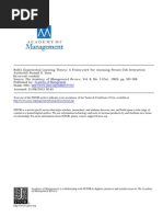 Kolb's Experiential Learning Theory a Framework for Accessing Person Job Interation