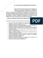 Perfil Ocupacional Del Tecnolgo en Formulacion de Proyectos
