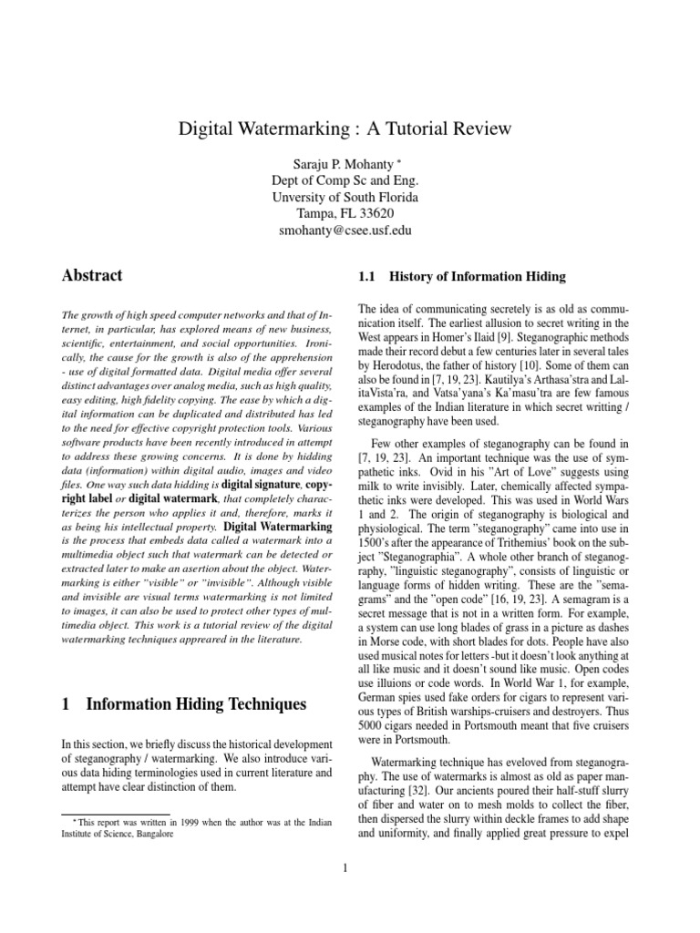 Digital Watermarking Project | PDF | Cryptography | Cipher