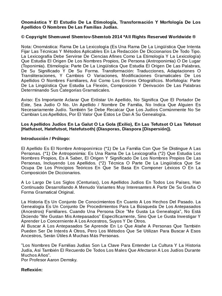 Apellidos de Origen Judio Converso | PDF | Pascua | Judios