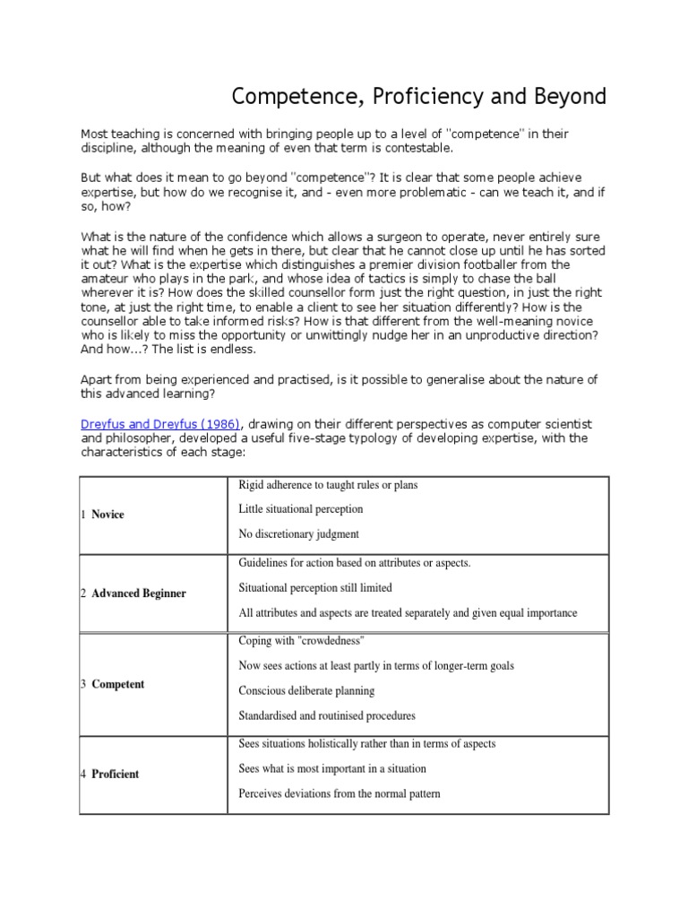 Understanding Expertise Development | PDF | Expert | Competence (Human ...