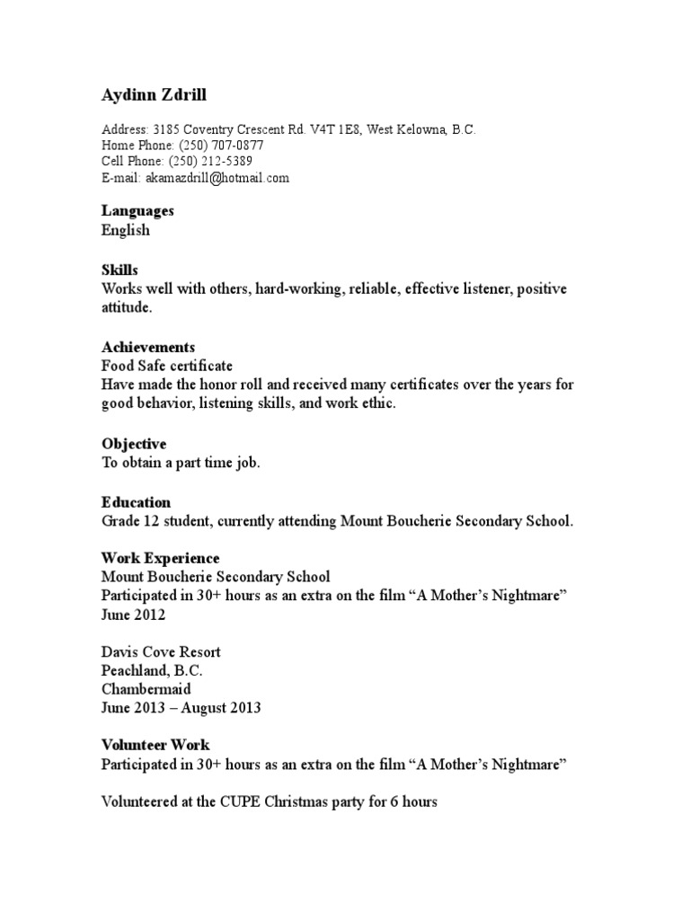 Resume wordpad pdf
