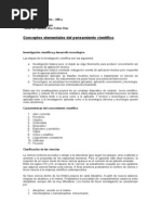 Conceptos Elementales Del Pensamiento Científico