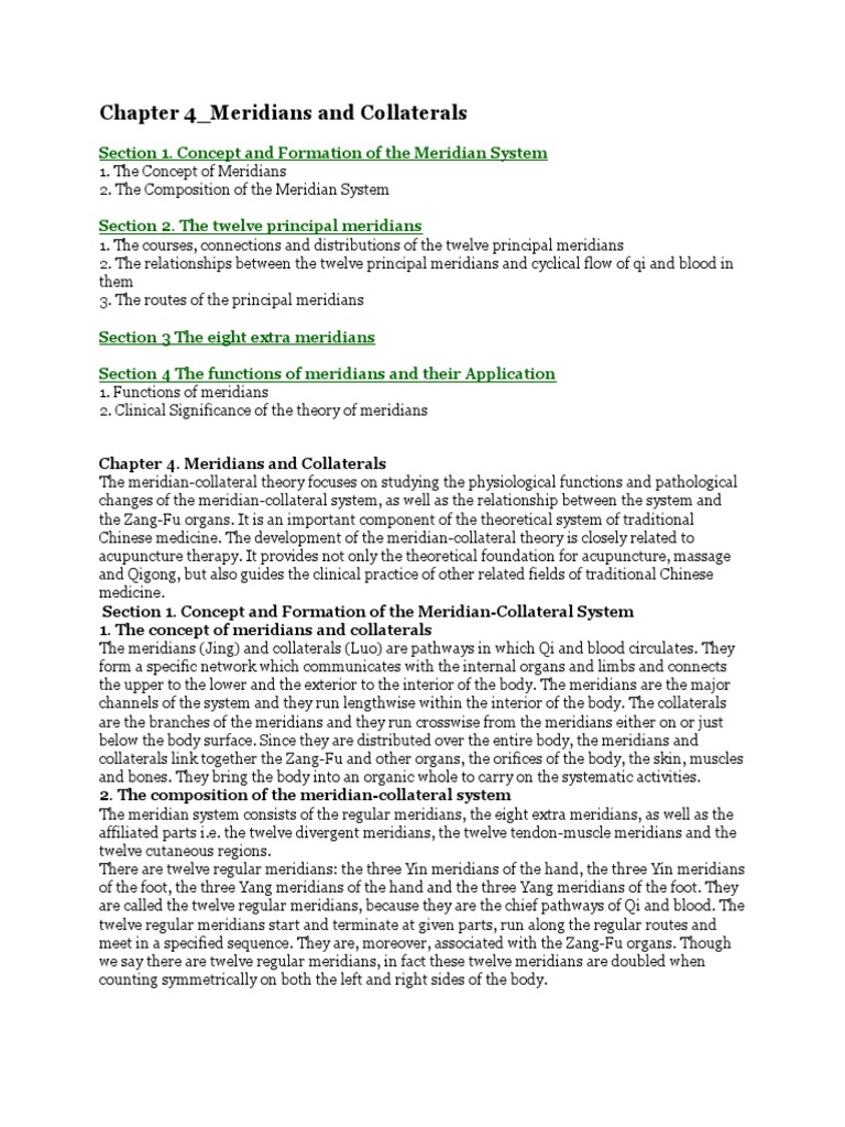 Understanding Meridians and Collaterals | PDF | Meridian (Chinese ...