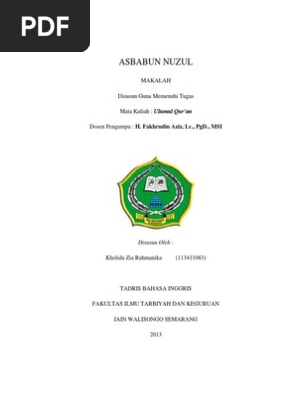 Asbabun Nuzul Ulumul Qur An