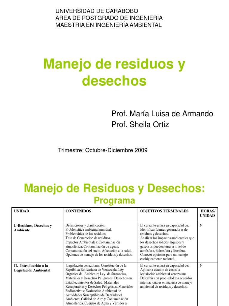 Manejo de Residuos en Venezuela | PDF | Residuos | Gestión de residuos