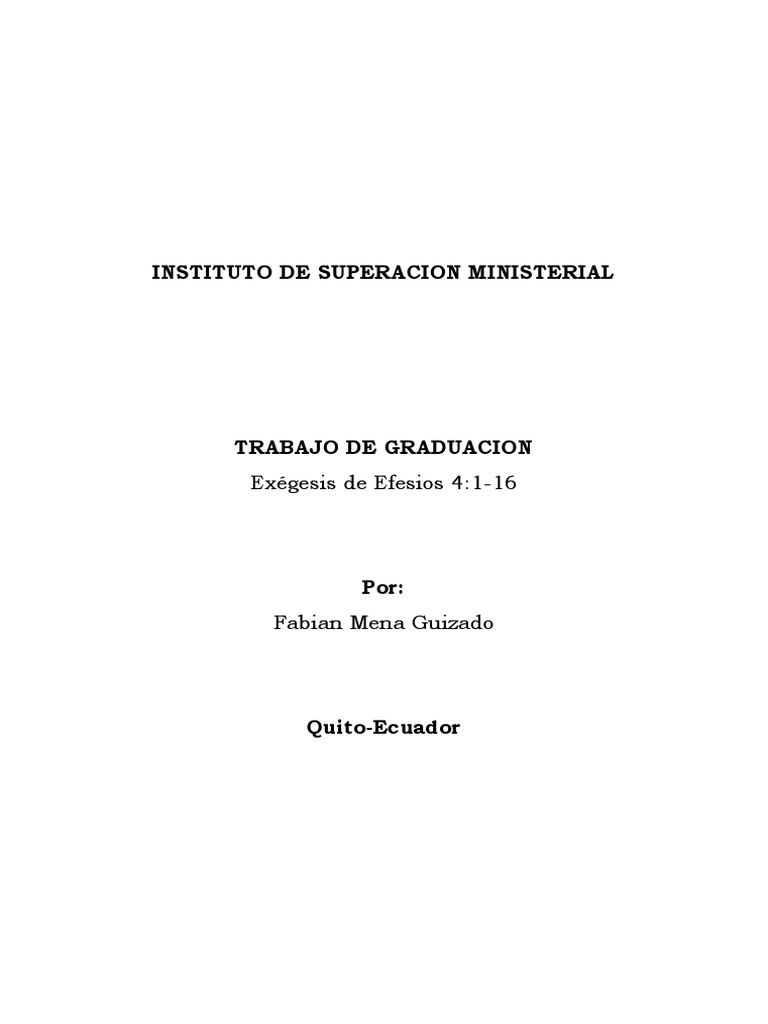 Exegesis Efesios 4 Pdf Cristo Titulo Pablo El Apostol
