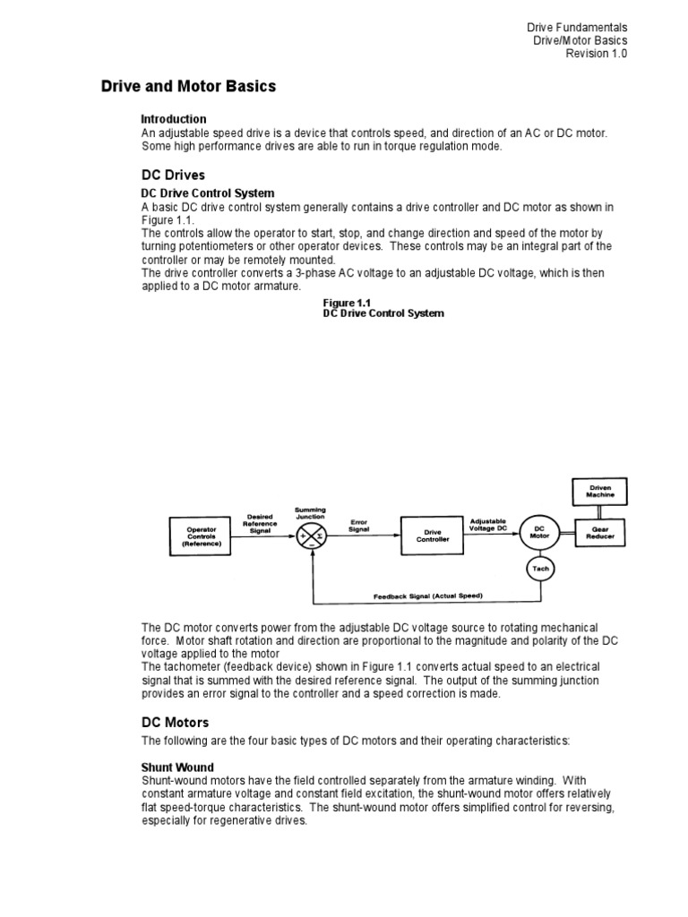 Drive and Motor Basics: DC Drives | PDF