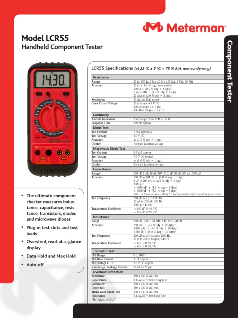 Meterman lcr55 PDF Diode Capacitor