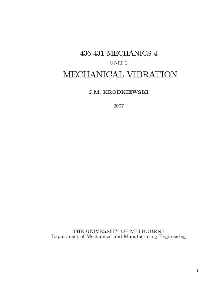 Mechanical Vibrations ميكا 71 | PDF | Normal Mode | Force