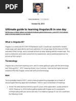 Ultimate Guide To Learning AngularJS in One Day