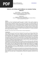 Effective Advertising and Its Influence on Consumer Buying