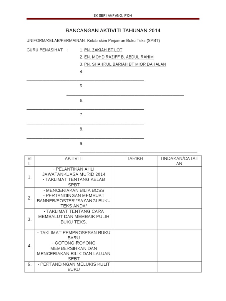 Kelab SPBT | PDF