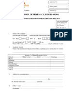 Amrita University B.Pharm Application Form 2014