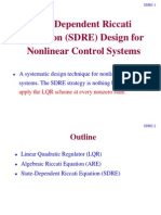 Optimize SDRE Design for Nonlinear Control