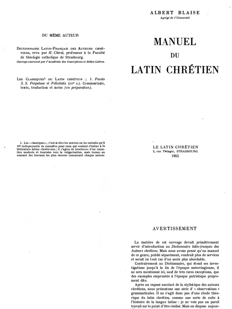 Blaise - Manuel Du Latin Chrétien | PDF | Nombre grammatical | Latin