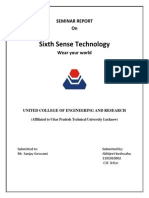 Sixth Sense Technology: Seminar Report On