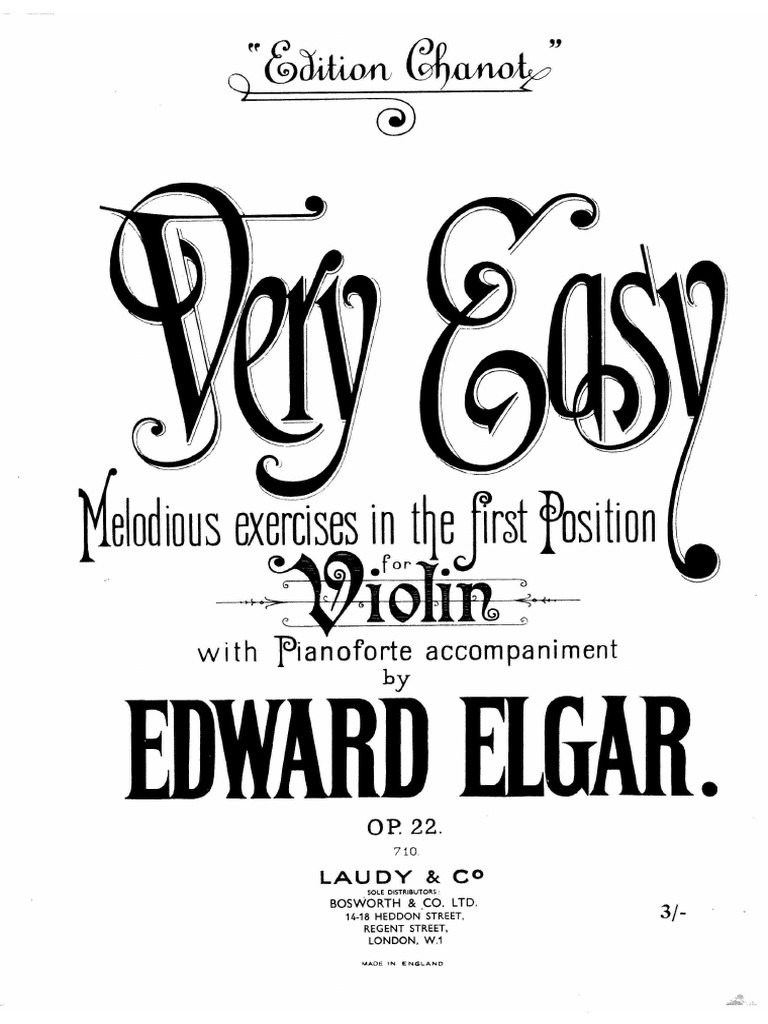 Very Easy Melodious Exercises in The First Position, Op.22 (Elgar ...