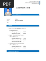 Download Curriculum Vitae2014 by Muhammad Zainal Salim SN219242178 doc pdf