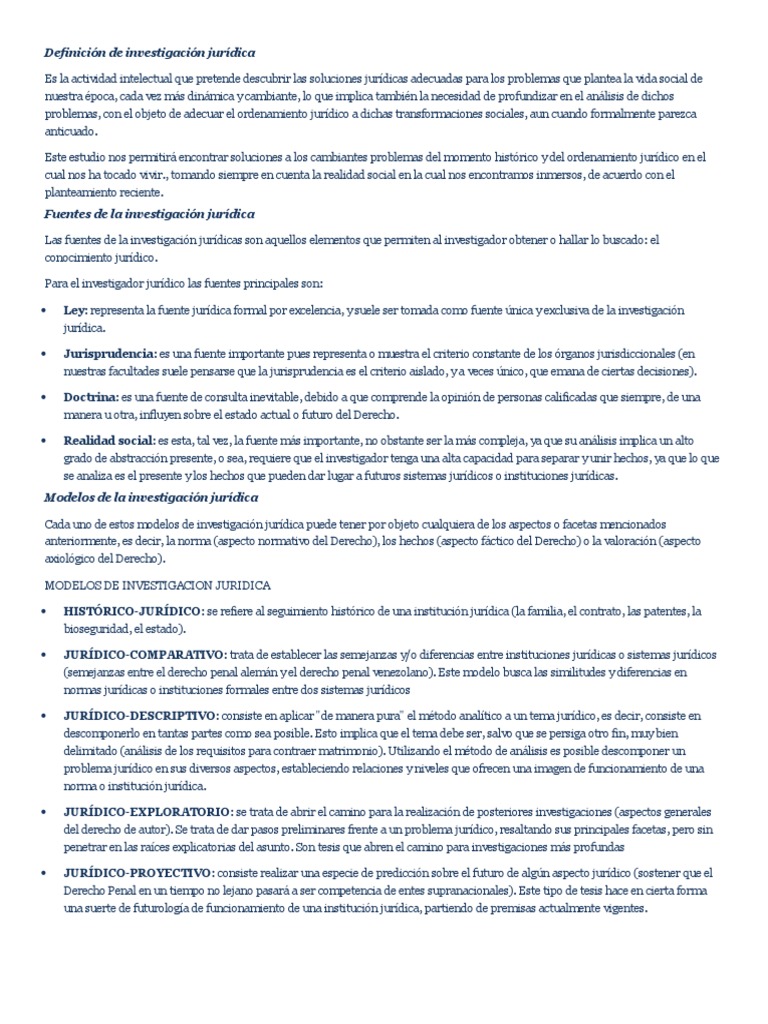 Definición de Investigación Jurídica Legislación Science