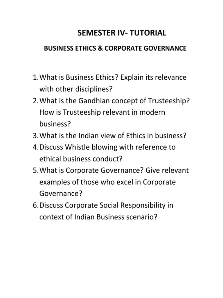 Business Ethics & Corporate Governance Guide | PDF | Career & Growth ...