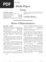 US Congressional Record Daily Digest 18 December 2005