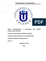 Organización y Funciones Del Poder Legislativo Peruano