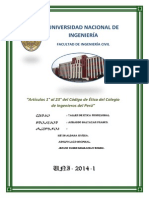 Informe Del Código de Ética Del Colegio de Ingenieros