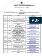 ANEXO I - CRONOGRAMA (Edital Nº 08-2014)