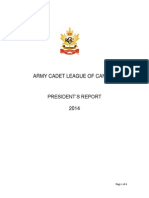 Army Cadet League President's Report 2014