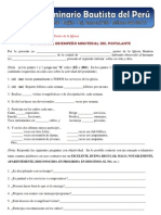 Formulario Desempeño Ministerial