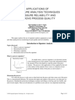 Applications of Signature Analysis Techniques To Assure Reliability and Improve Process Quality