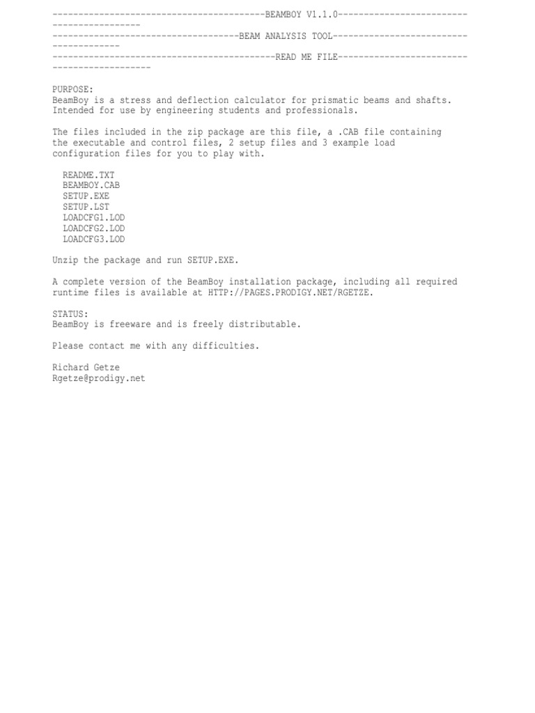 BeamBoy V1.1.0: Beam Analysis Tool | PDF