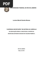 MORAES, Luciene M. S. Conteúdos Importantes em História no Currículo da Educação Básica