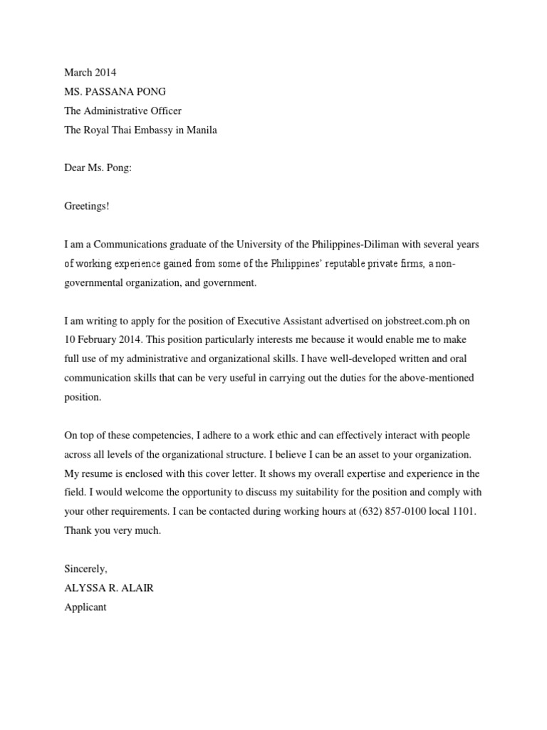 Application Letter Sample | PDF | Business