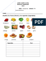 Clasifíca Las Frutas (Fruits) y Los Vegetales (Vegetables)