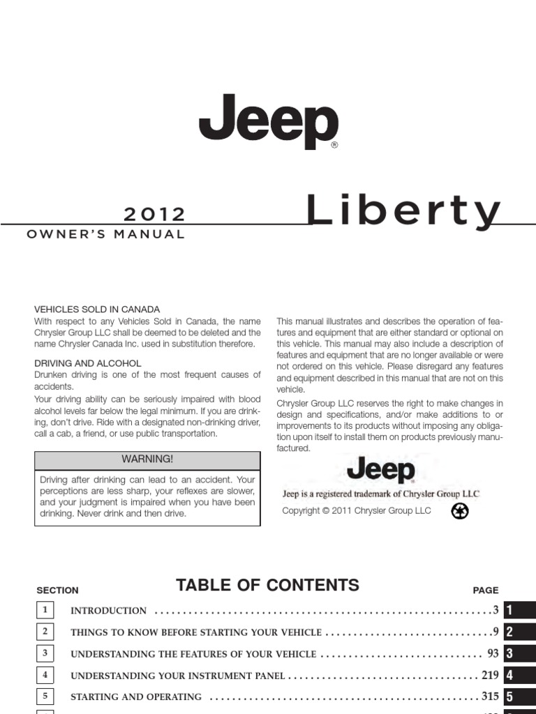 2012 JEEP LIBERTY OWNER S MANUAL PDF