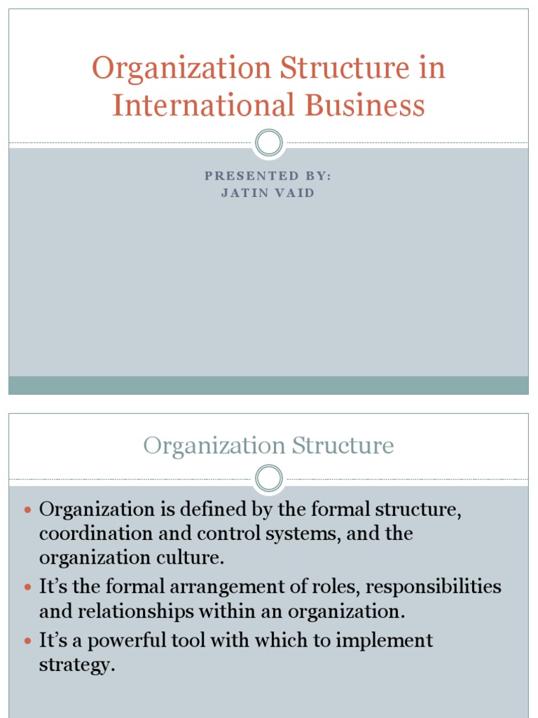 international business organizational structure case study