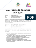 Convocatoria 2014 Iva TM Cultura