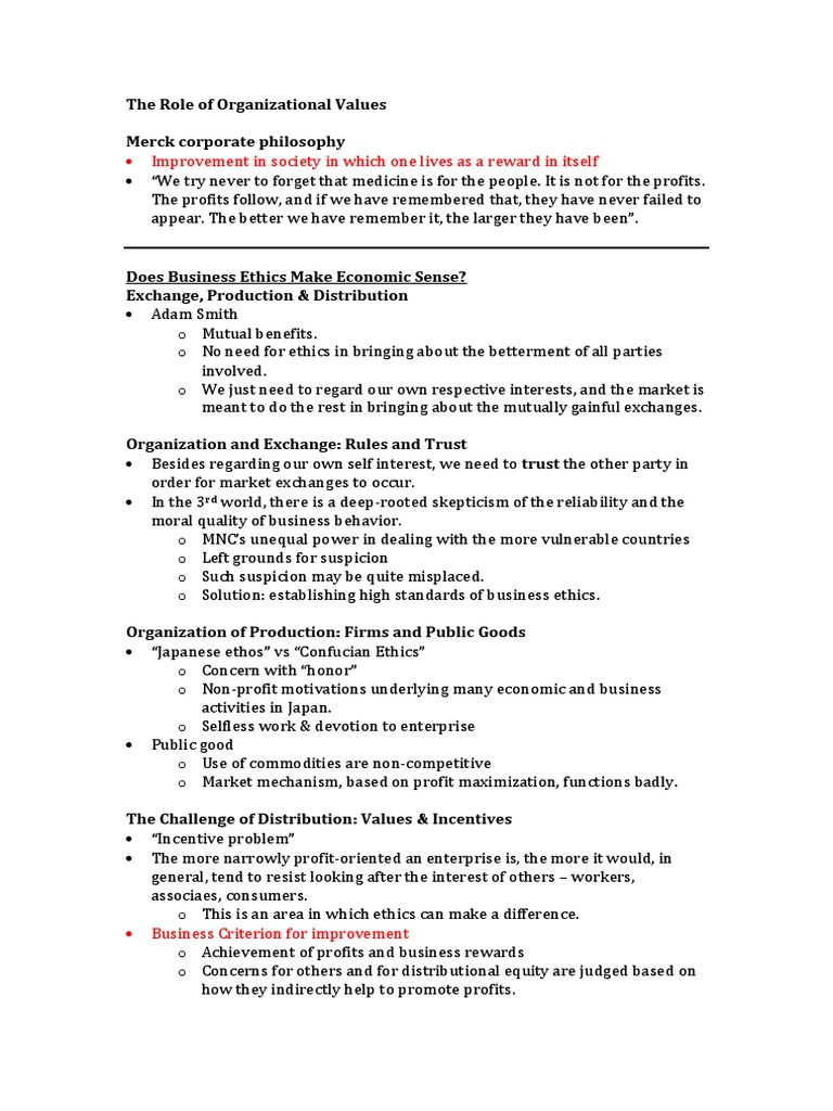 Organizational Values & Business Ethics | PDF | Value (Ethics) | Business