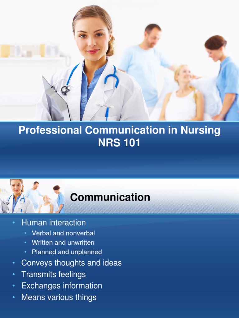 Professional Communication in Nursing | PDF | Home Care | Nonverbal ...
