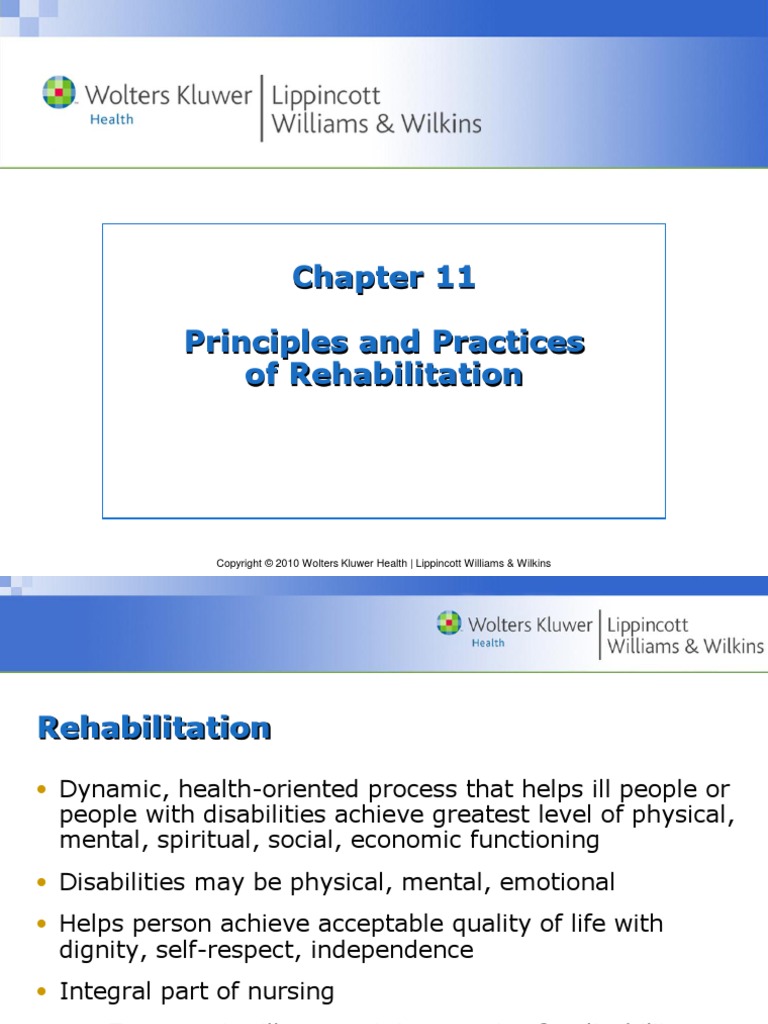 Chapter 11 Principles and Practices in Rehabilitation | PDF | Physical ...