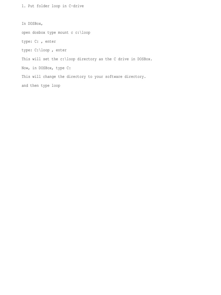 DOSBox Instruction On Loop | PDF