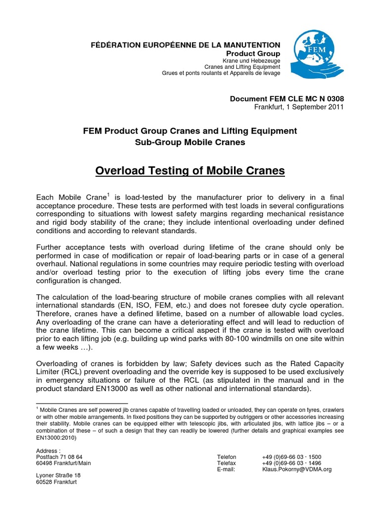 Overload Testing Guidelines for Mobile Cranes | PDF | Crane (Machine)