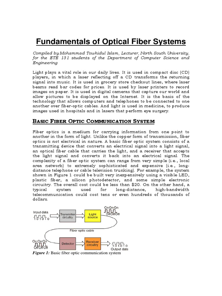 Fundamentals of Optical Fiber Systems: B F O C S | PDF
